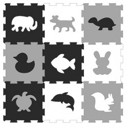 Penová puzzle podložka - Kontrastné zvieratká 9ks