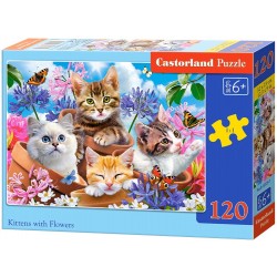 Puzzle Castorland - Koťata v květináčcích 120 dílků