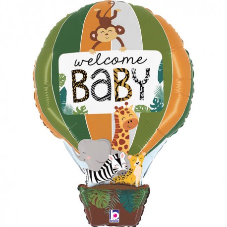 Fóliový balón - Safari - "Welcome Baby" - 76cm