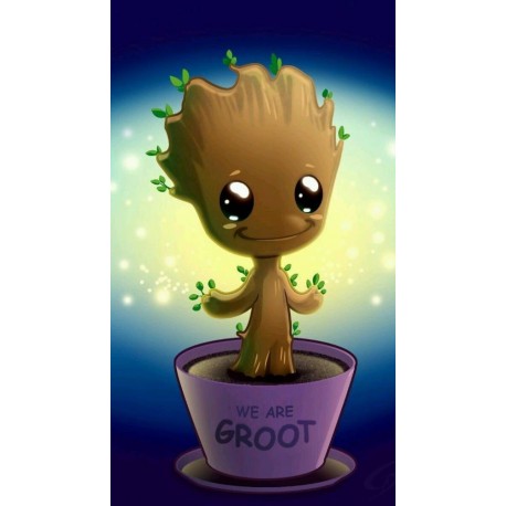 5D Diamantová mozaika - Cute Groot