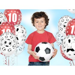 Set bílých balonů - Fotbalista - 30cm, 6ks