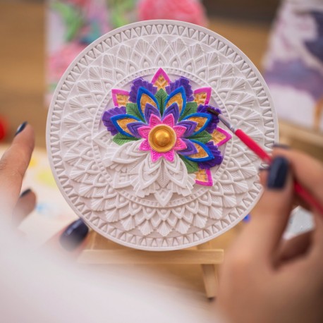 3D sadrový DIY obraz s príslušenstvom - Mandala