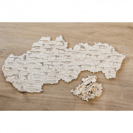 Puzzle v dřevěné krabičce - Slovensko - Ruční zbraně