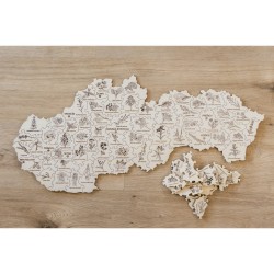 Puzzle v dřevěné krabičce - Slovensko - Herbář