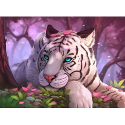 5D Diamantová mozaika - Modrooký král tygr