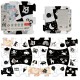 Pěnové puzzle na zem 8ks - Black&White Animals